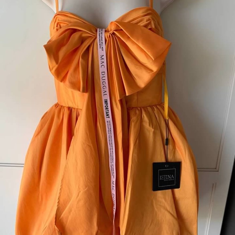 Mac Duggal Women's Spaghetti Strap Balloon Style Mini Dress- NWT-SZ 0 -12 - Picture 4 of 7